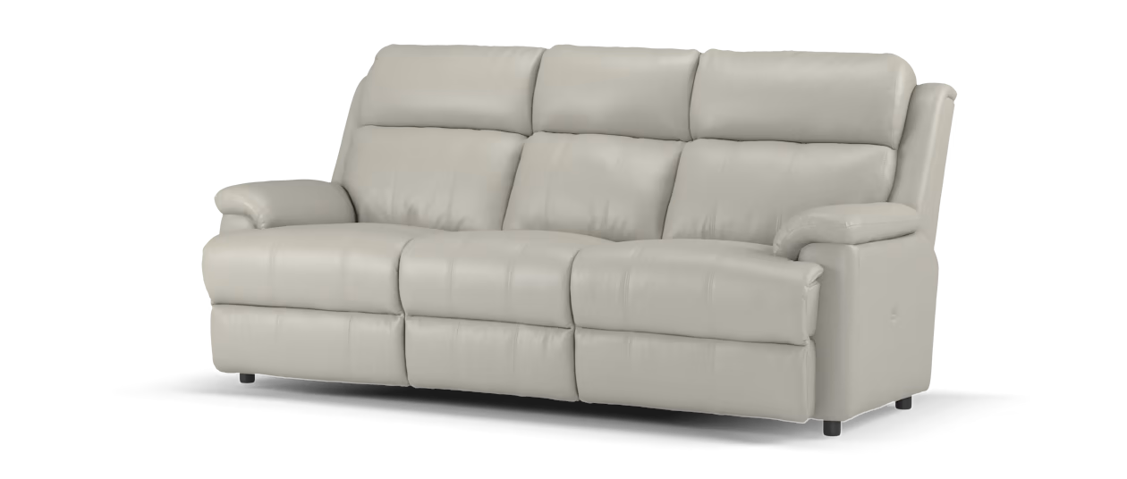 Sofology Gracie Leather 3 Seater in Trusty Sheen Lead Grey