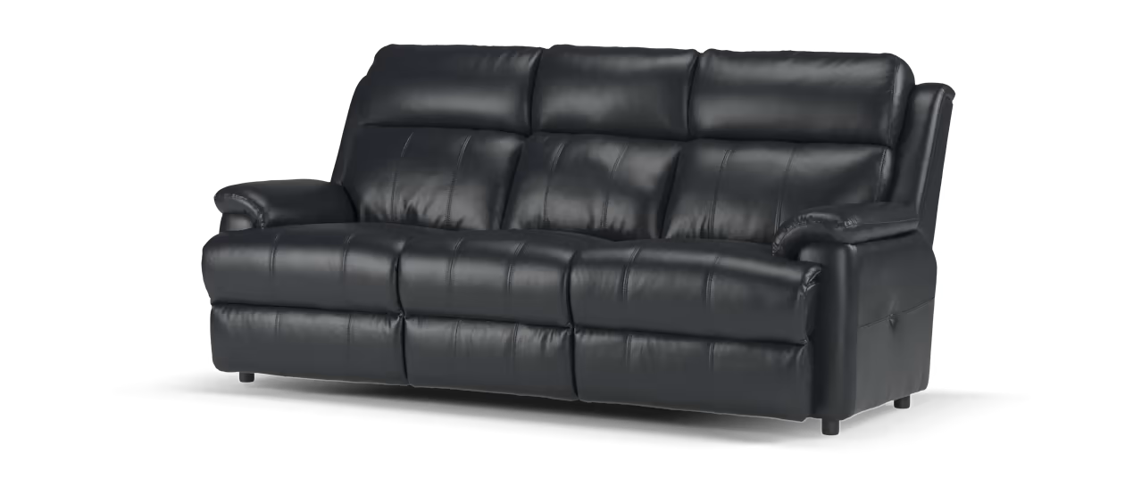 Sofology Gracie Leather 3 Seater in Trusty Sheen Navy