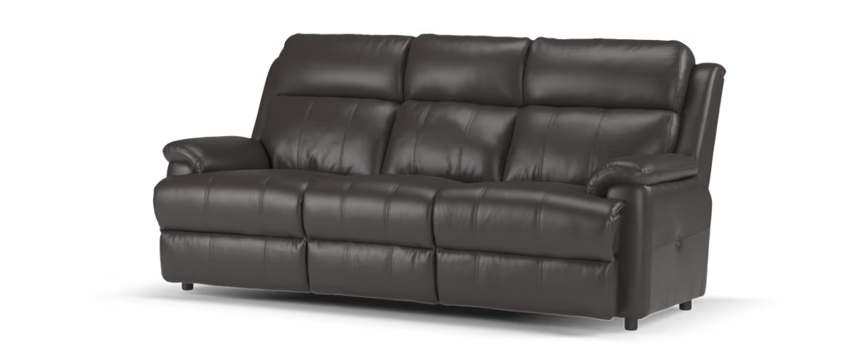 Sofology Gracie Leather 3 Seater in Trusty Sheen Charcoal