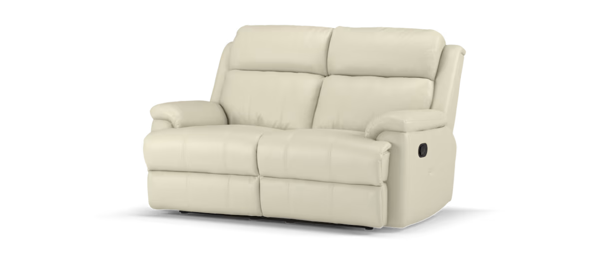 Sofology Gracie Leather 2 Seater Power Recliner/Headrest in Trusty Sheen Bone China