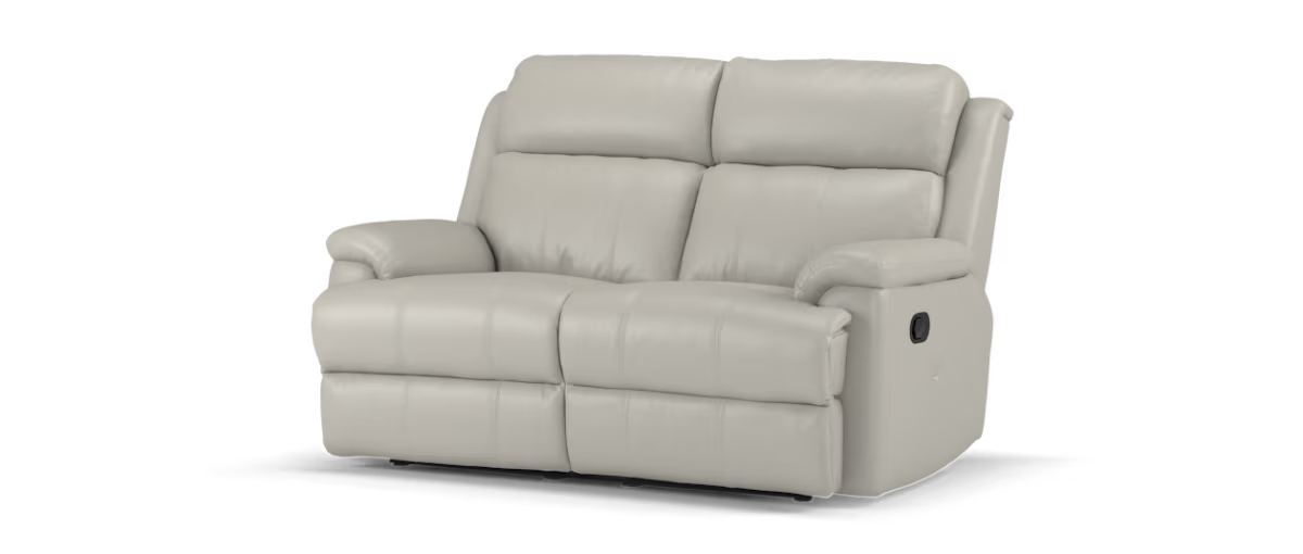 Sofology Gracie Leather 2 Seater Power Recliner/Headrest Massage in Trusty Sheen Lead Grey
