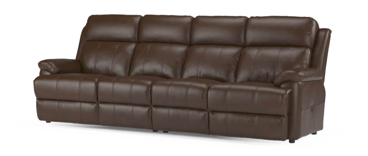 Sofology Gracie Leather 4 Seater Split in Trusty Sheen Chocolate