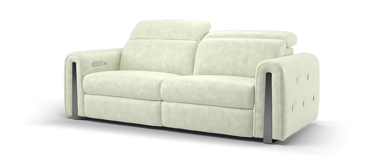 Sofology Kingsbridge Fabric 2.5 Seater Power Recliner/Headrest in Ivory