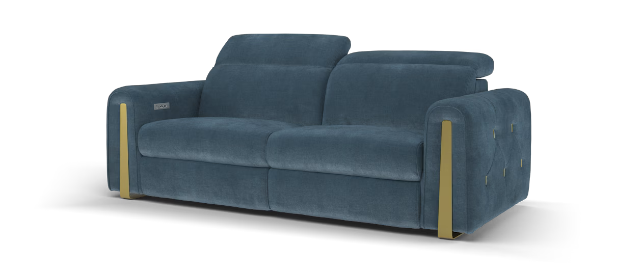 Sofology Kingsbridge 2.5 Seater Reclining Sofa in Chenille Denim