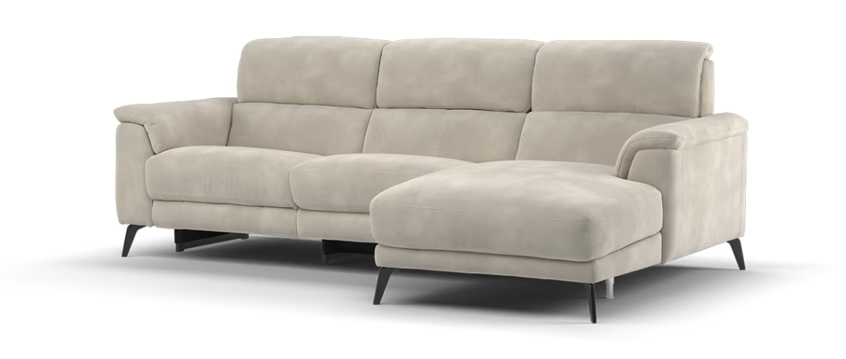 Sofology Illinois Fabric 3 Seater Chaise Power Recliner/Headrest Heated Seats in Lifestyle Mottled Marble