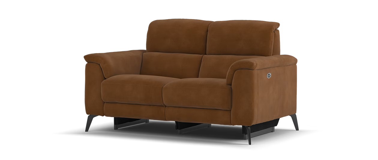 Sofology Illinois Fabric 2 Seater Power Recliner/Headrest in Lifestyle Mottled Rust