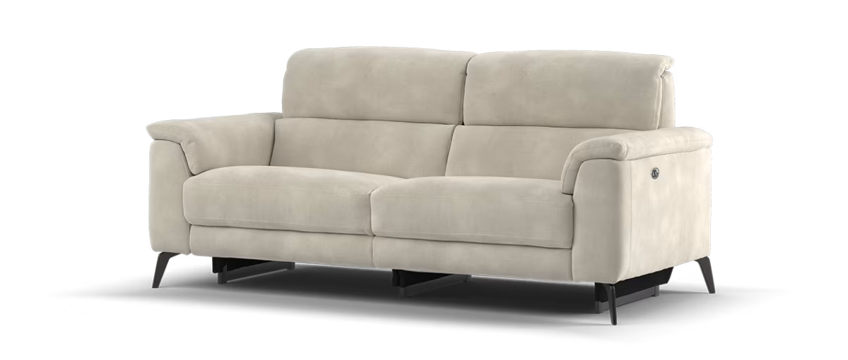 Sofology Illinois Fabric 3 Seater Power Recliner/Headrest in Lifestyle Mottled Marble