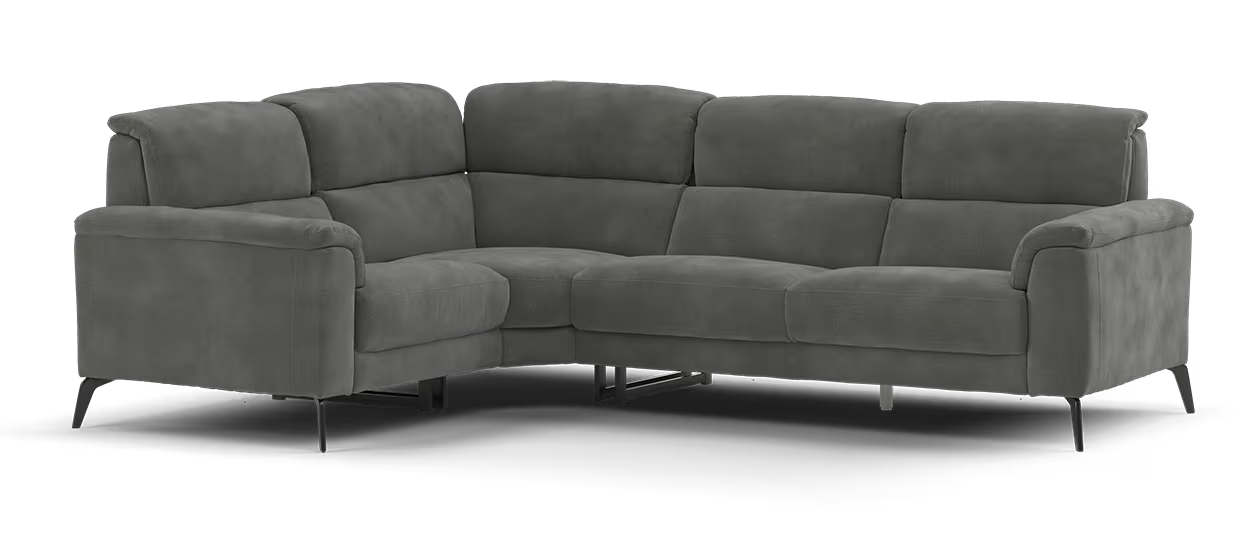 Sofology Illinois Fabric 1 Corner 2 in Lifestyle Textured Charcoal