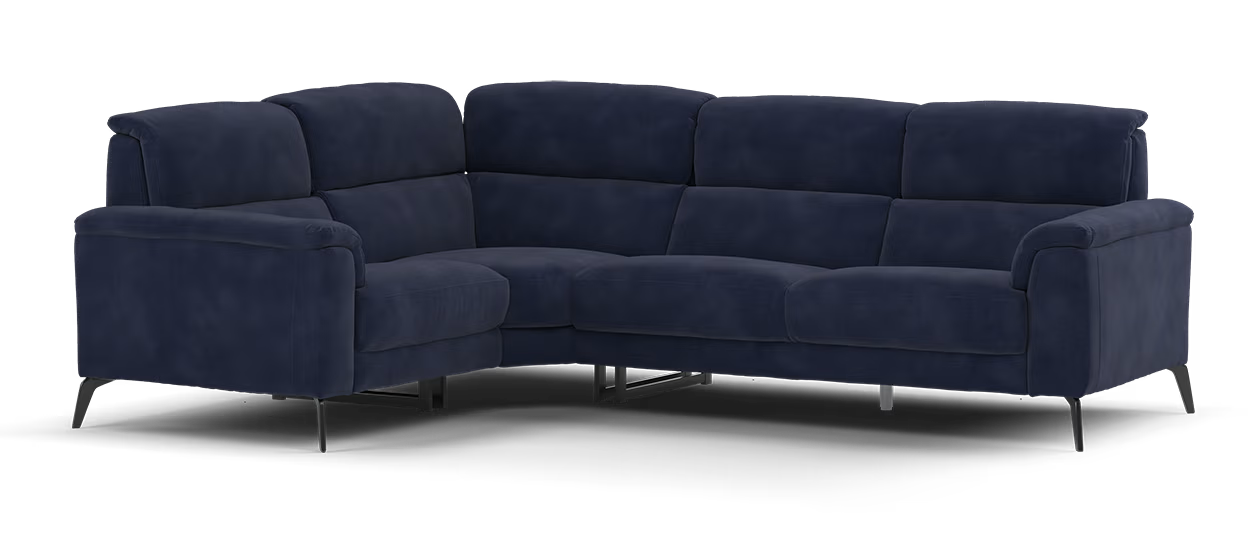 Sofology Illinois Fabric 1 Corner 2 in Lifestyle Mottled Navy Blue