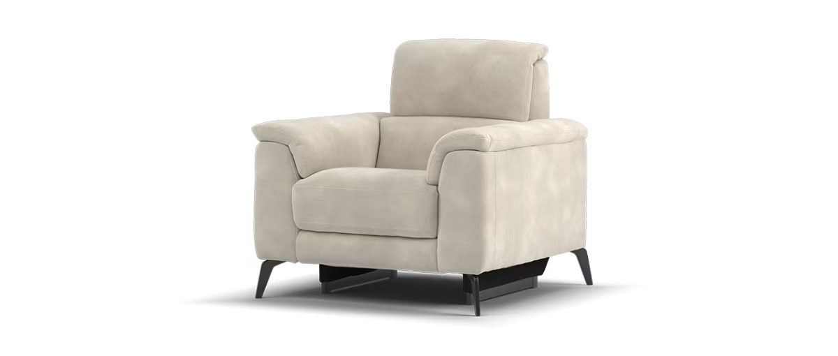 Sofology Illinois Fabric Chair Power Recliner/Headrest in Lifestyle Mottled Marble