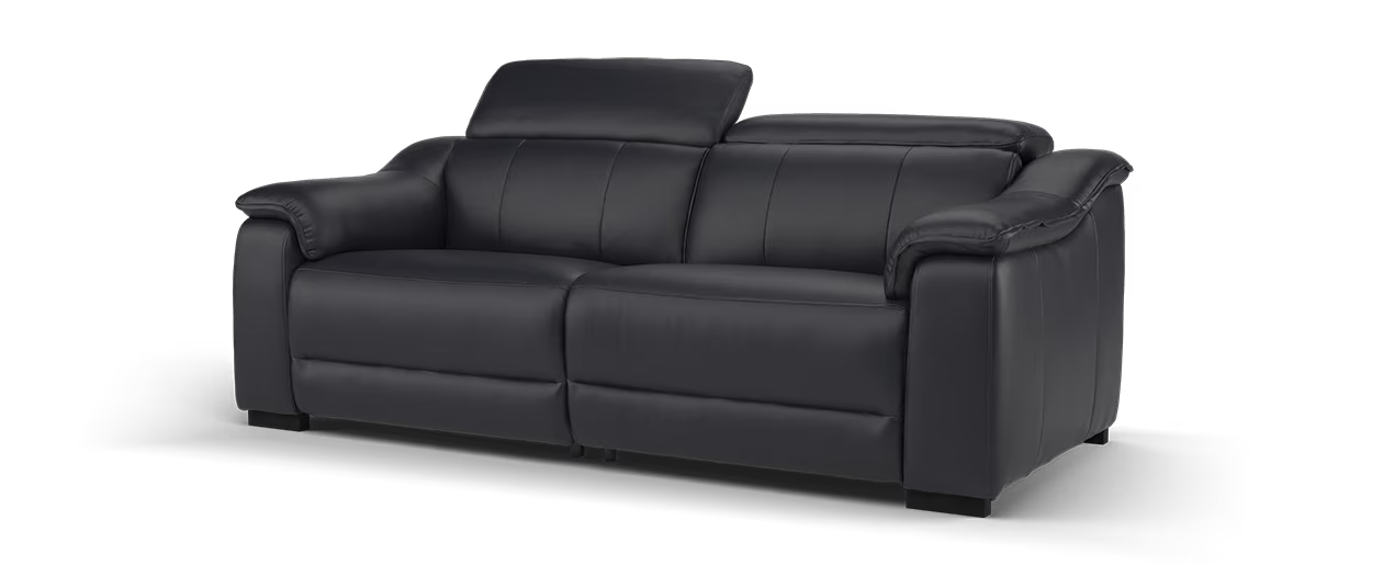 Sofology Carrera Leather 2.5 Seater in Trusty Embossed Navy