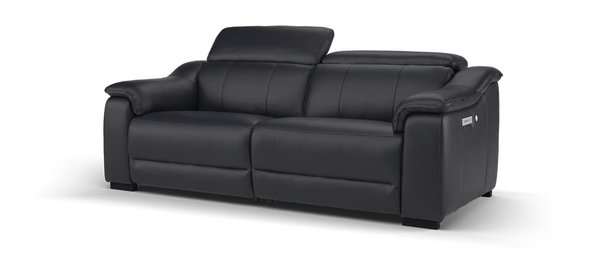 Sofology Carrera 2.5 Seater Power Recliner in Trusty Embossed Leather Navy