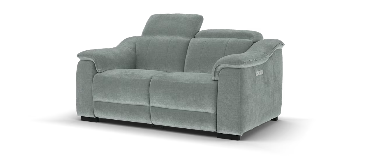 Sofology Carrera Fabric 2 Seater Power Recliner/Headrest in Charcoal