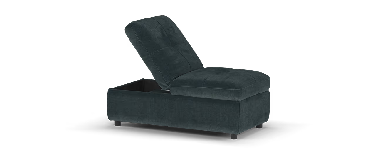 Sofology Carrera Dual Storage Fabric Footstool in Ink