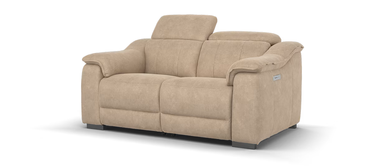 Sofology Carrera 2 Seater Power Recliner in Lifestyle Flecked Fabric Sand