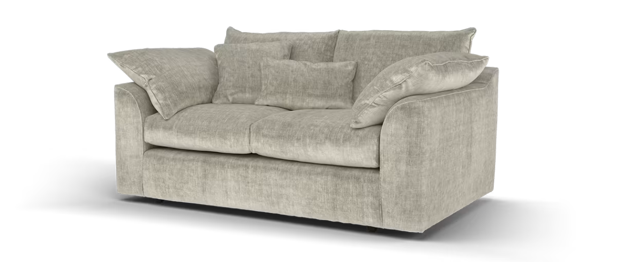 Sofology Georgio Fabric 2 Seater Extra Flex Seats in Luxe Chenille Stone Mix