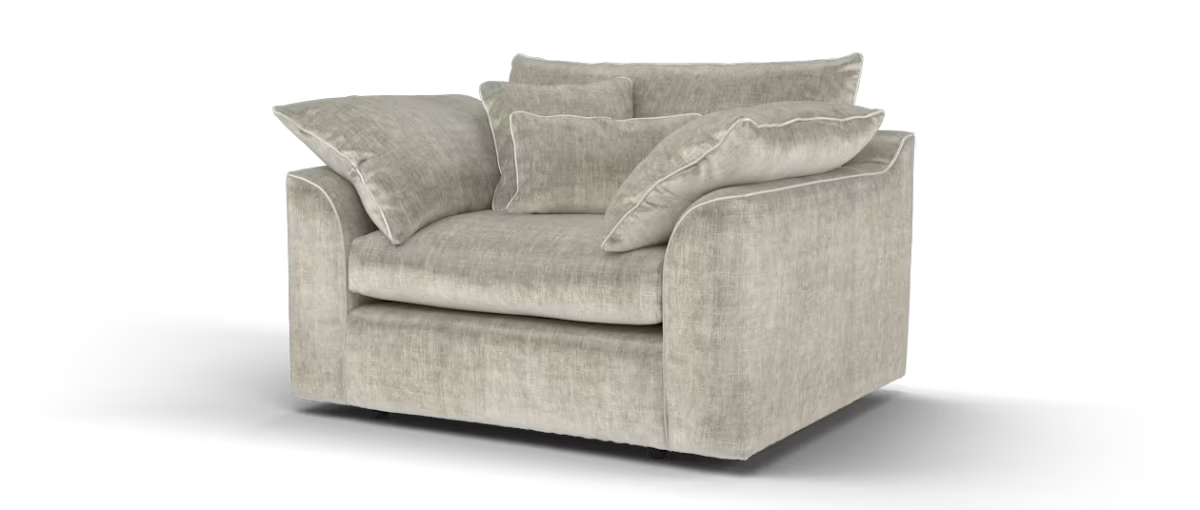 Sofology Georgio Fabric Loveseat Extra Flex Interior in Luxe Chenille Stone Mix