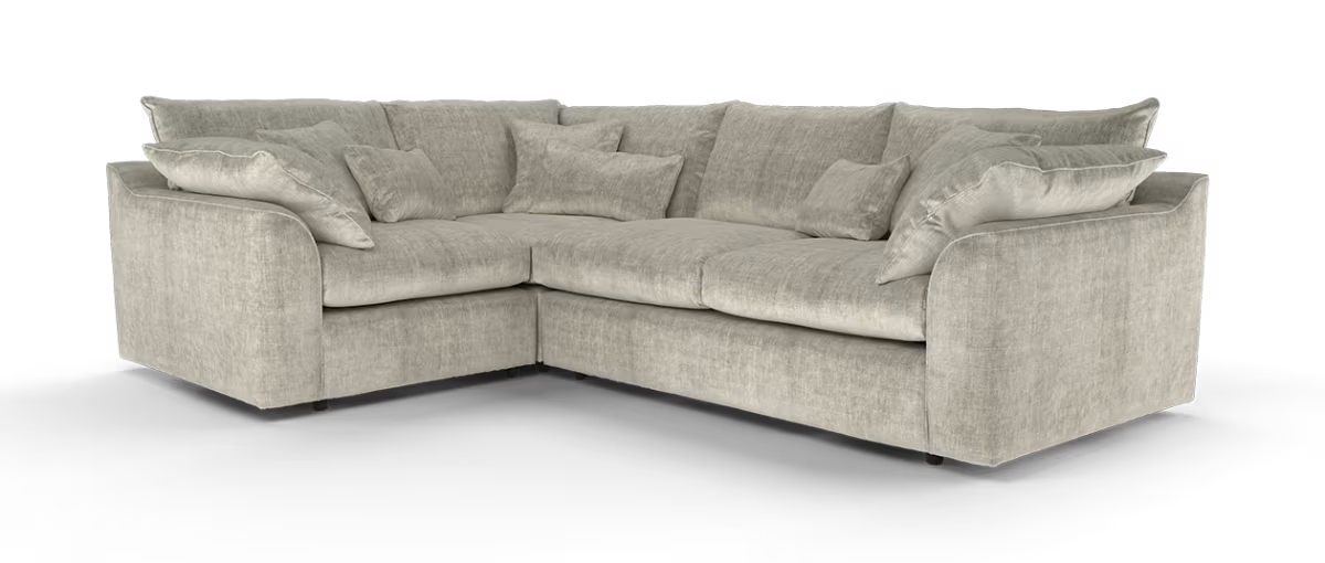 Sofology Georgio Fabric 1 Corner 3 Extra Flex Seats in Luxe Chenille Stone