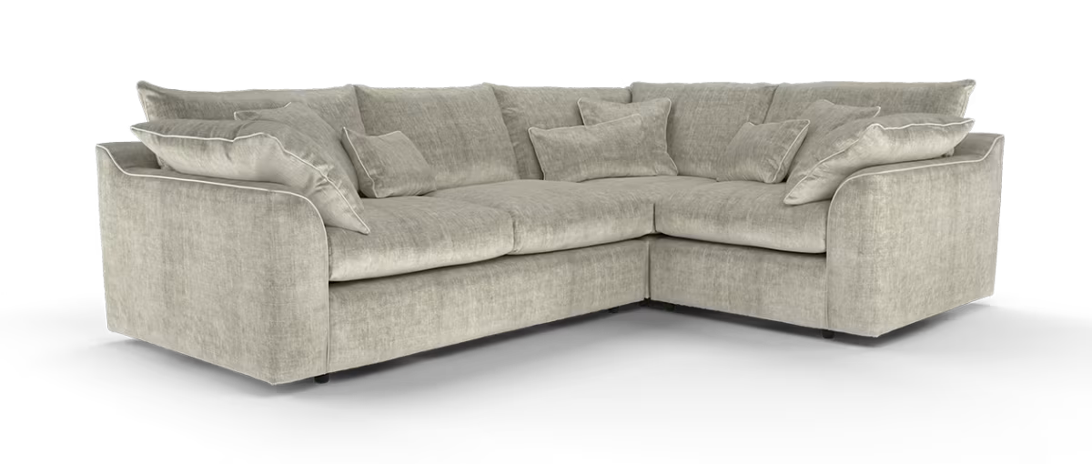 Sofology Georgio Fabric 3 Corner 1 Extra Flex Seats in Luxe Chenille Stone Mix