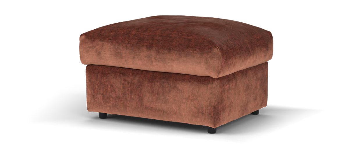 Sofology Georgio Fabric Designer Footstool Extra Flex Interior in Luxe Chenille Burgundy