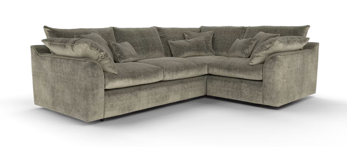 Sofology Georgio Fabric 3 Corner 1 Feather Flex Seats in Luxe Chenille Mocha Mix