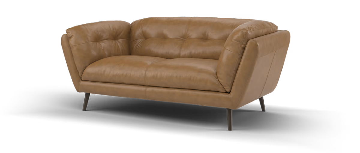 Sofology Hygge Leather 2 Seater in Relaxed Soft Tan