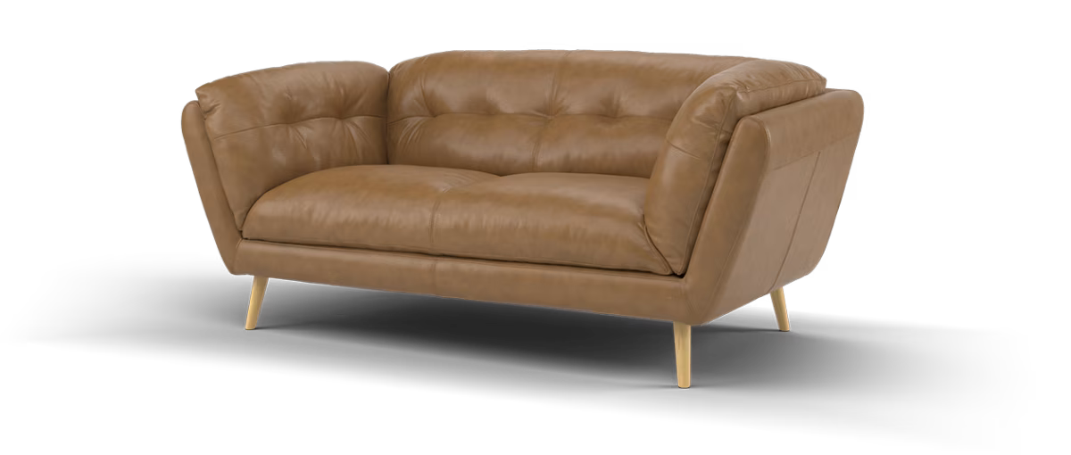 Sofology Hygge Leather 2 Seater in Relaxed Soft Tan