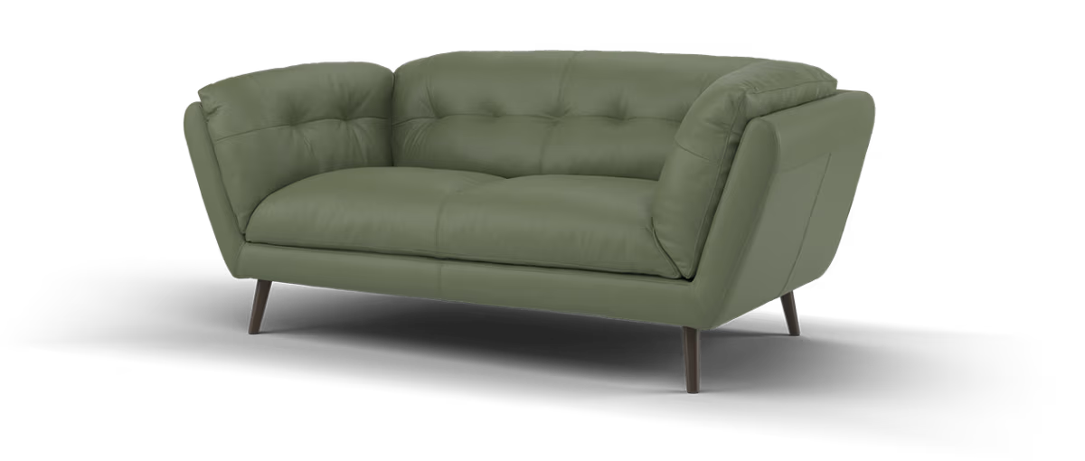 Sofology Hygge Leather 2 Seater in Trusty Matt Leather Olive