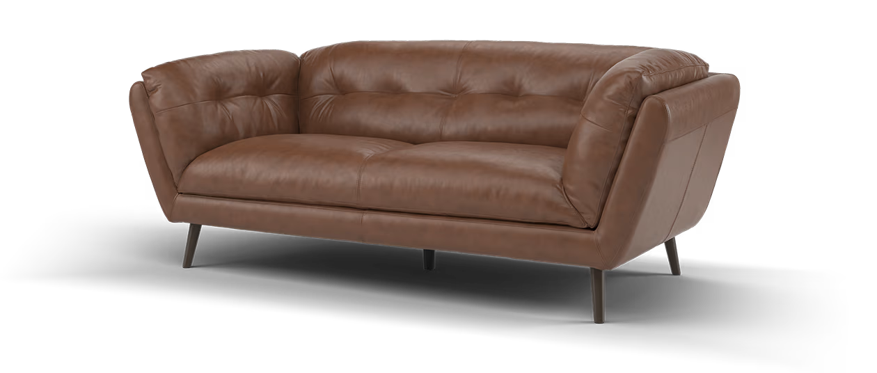 Sofology Hygge Leather 3 Seater in Relaxed Soft Brown