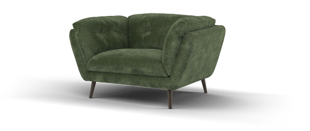 Sofology Hygge Loveseat Chair in Chenille Olive