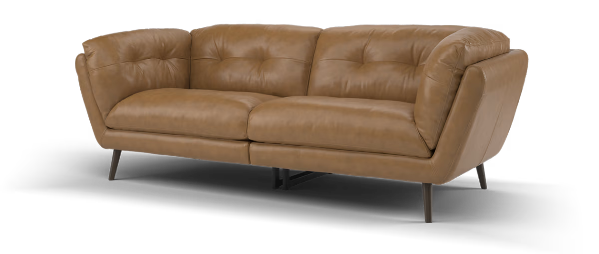 Sofology Hygge Leather 4 Seater Split in Relaxed Soft Tan