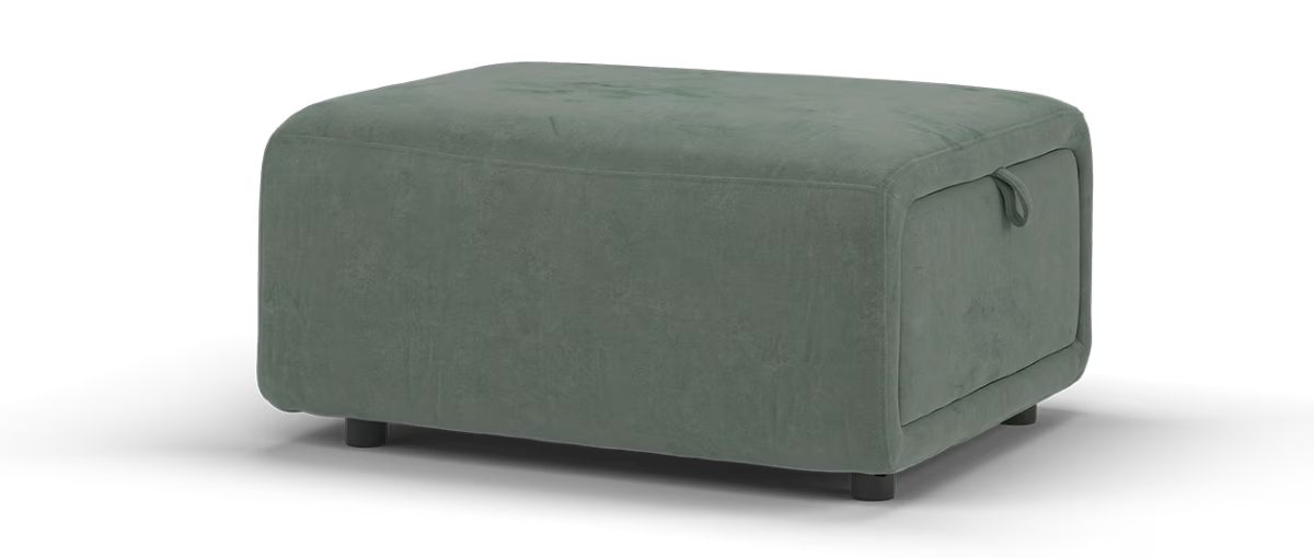 Sofology Premiere Fabric Designer Storage Footstool in Lifestyle Flecked Mineral Green