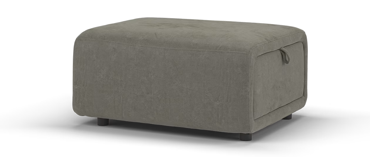Sofology Premiere Designer Storage Footstool in Lifestyle Flecked Fabric Mocha