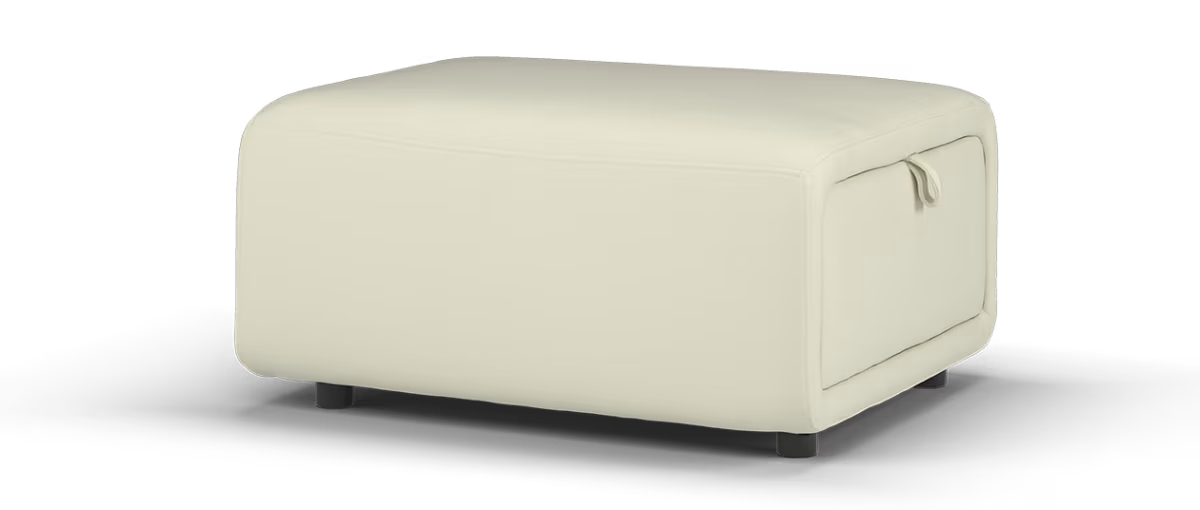 Sofology Premiere Leather Designer Storage Footstool in Trusty Embossed Bone China