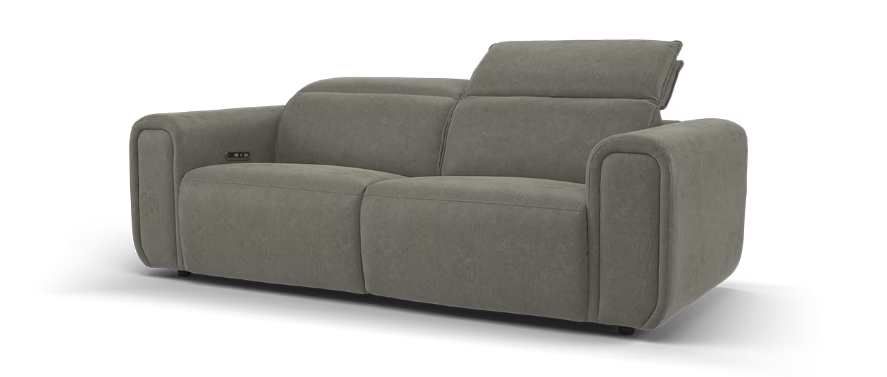 Sofology Premiere Fabric 2.5 Seater Power Recliner/Headrest in Lifestyle Flecked Mocha