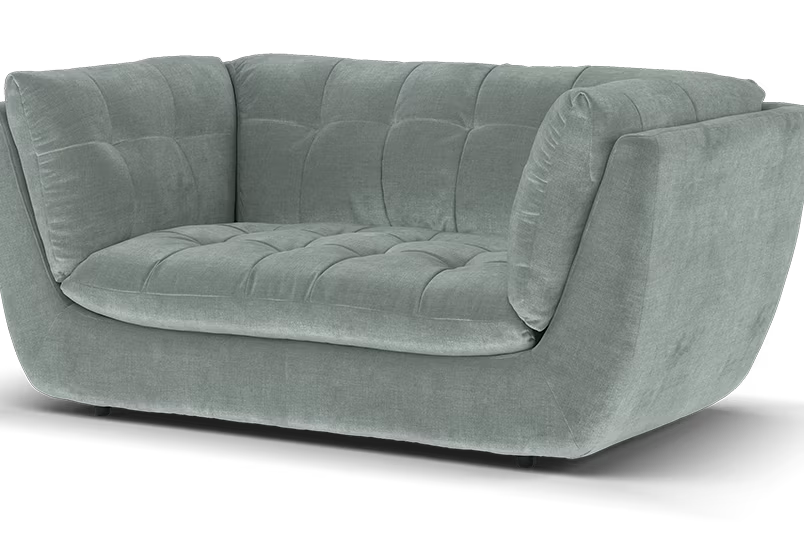 Sofology Cocoon Fabric 2 Seater Relaxed Chenille Charcoal