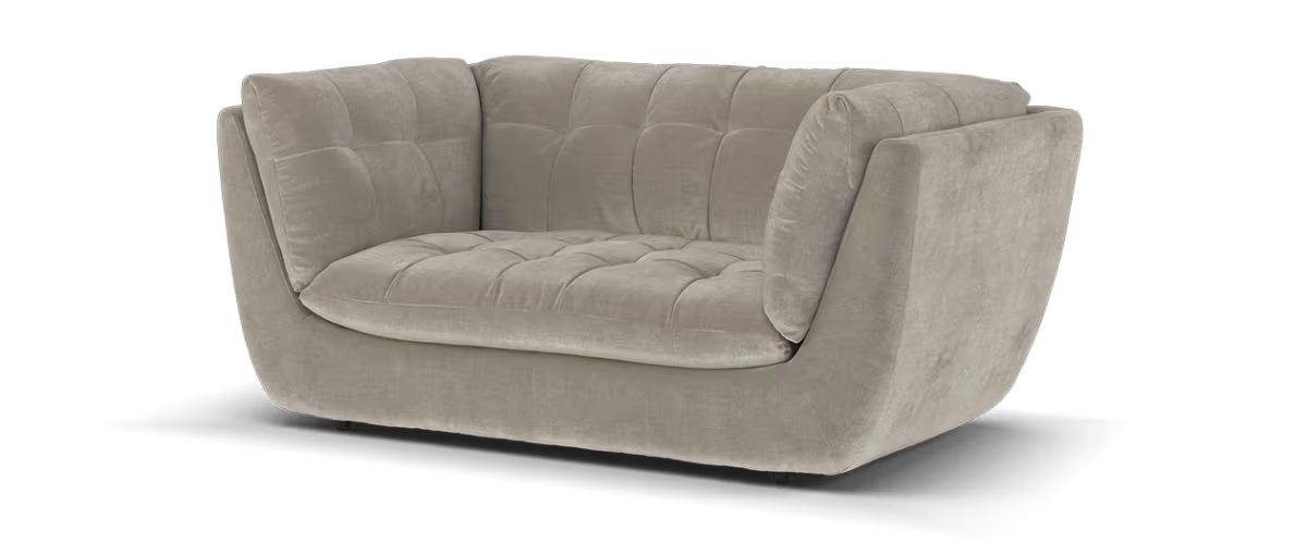 Sofology Cocoon Fabric 2 Seater in Relaxed Chenille Nutmeg