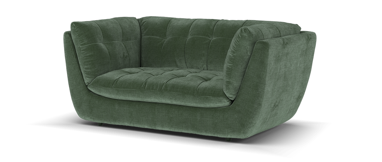Sofology Cocoon Fabric 2 Seater Relaxed Chenille Pine