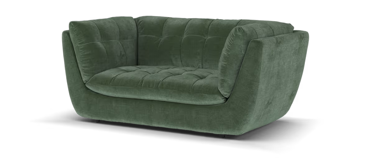 Sofology The Cocoon Fabric 2 Seater in Relaxed Chenille Pine