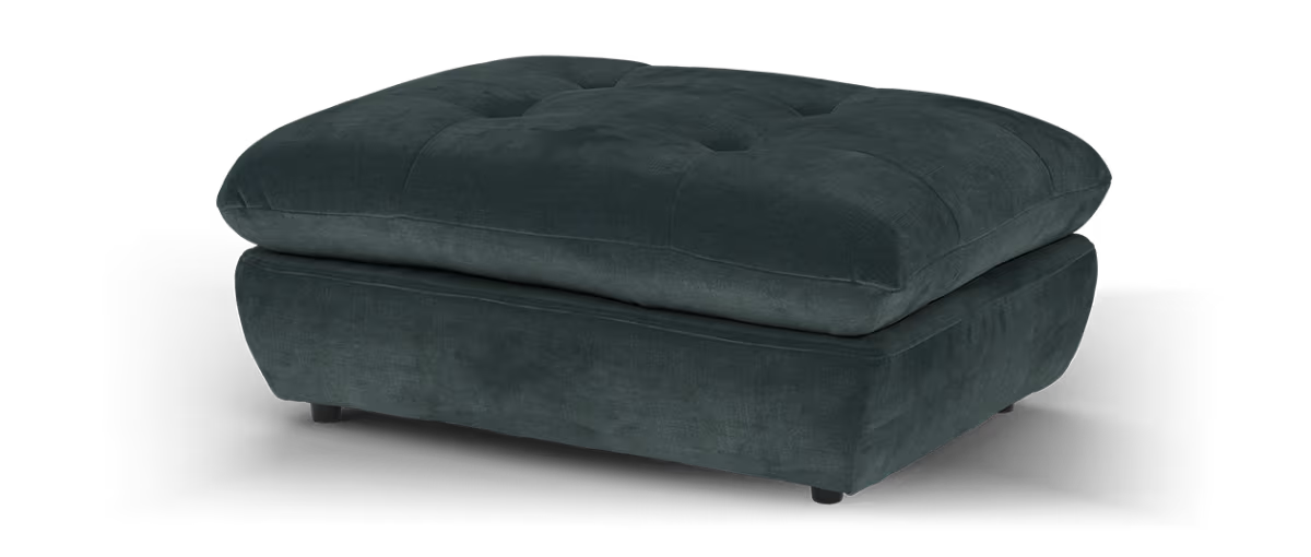 Sofology Cocoon Fabric Designer Footstool in Relaxed Chenille Ink