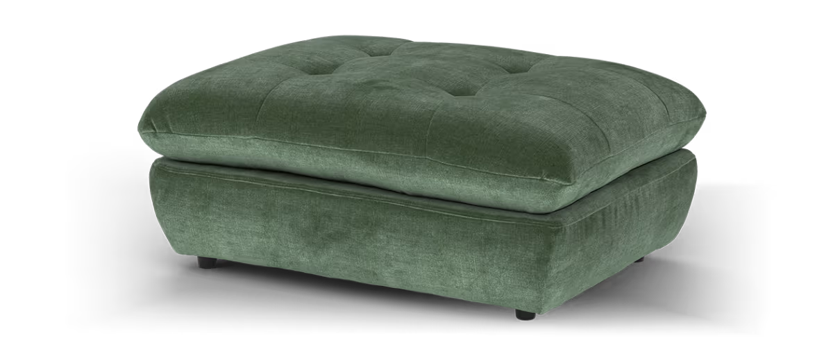 Sofology Cocoon Fabric Designer Footstool in Relaxed Chenille Pine