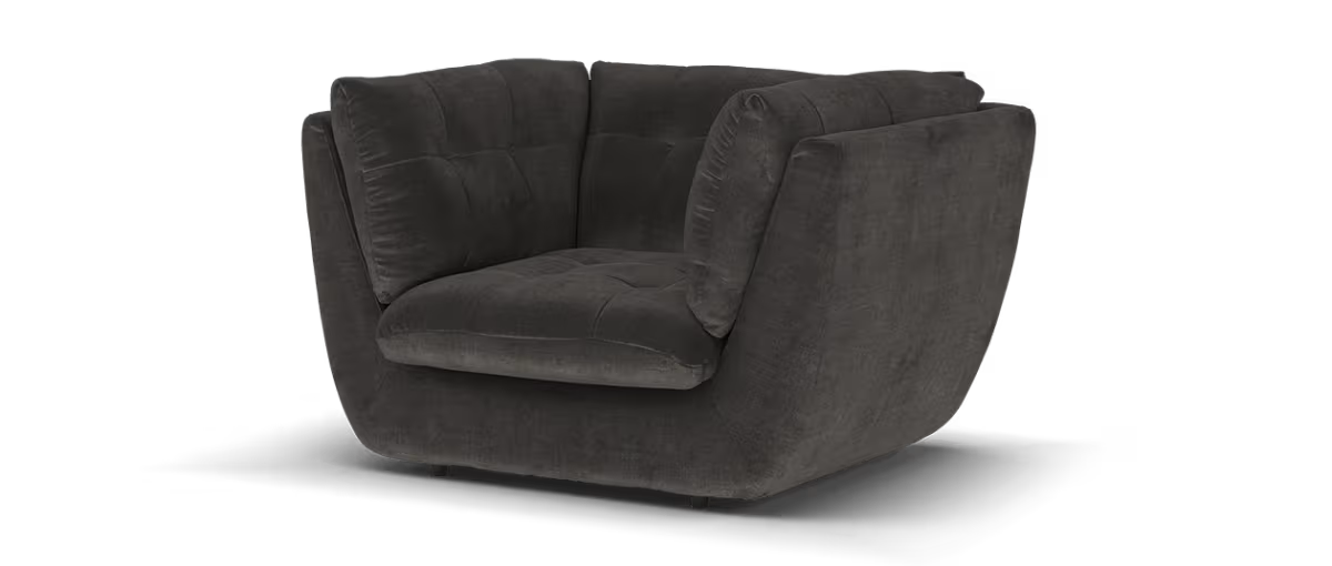 Sofology The Cocoon Fabric Loveseat in Relaxed Chenille Raisin