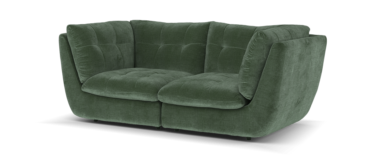 Sofology Cocoon Fabric 3 Seater in Textured Chenille Pine