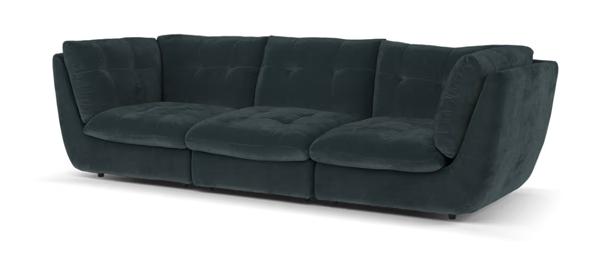 Sofology Cocoon Fabric 4 Seater in Relaxed Chenille Ink