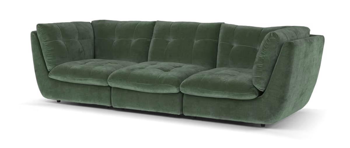 Sofology Cocoon Fabric 4 Seater in Relaxed Chenille Pine