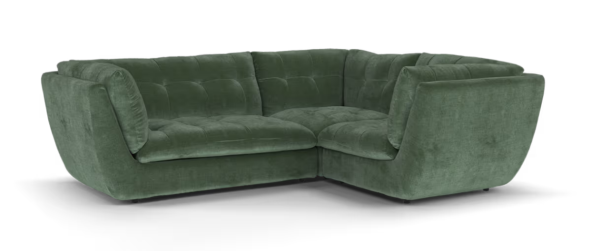 Sofology Cocoon Fabric 2 Corner 1 in Relaxed Chenille Pine