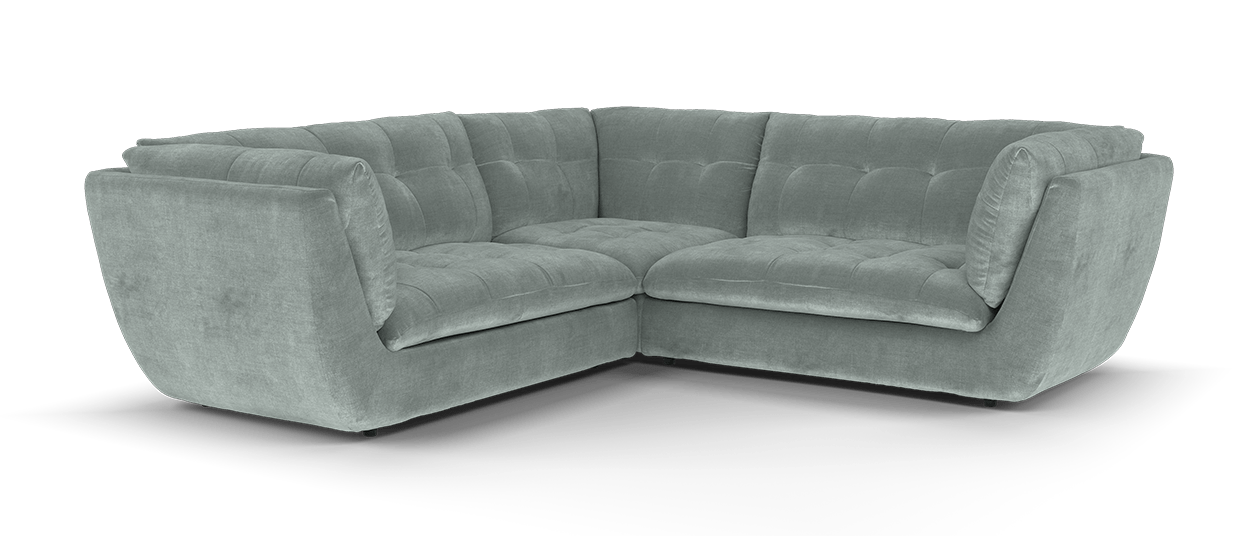 Sofology The Cocoon Fabric 2 Corner 2 in Relaxed Chenille Charcoal