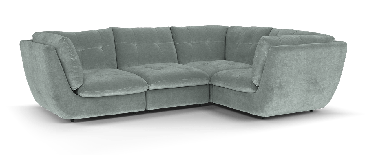 Sofology Cocoon Fabric 3 Corner 1 in Textured Chenille Charcoal