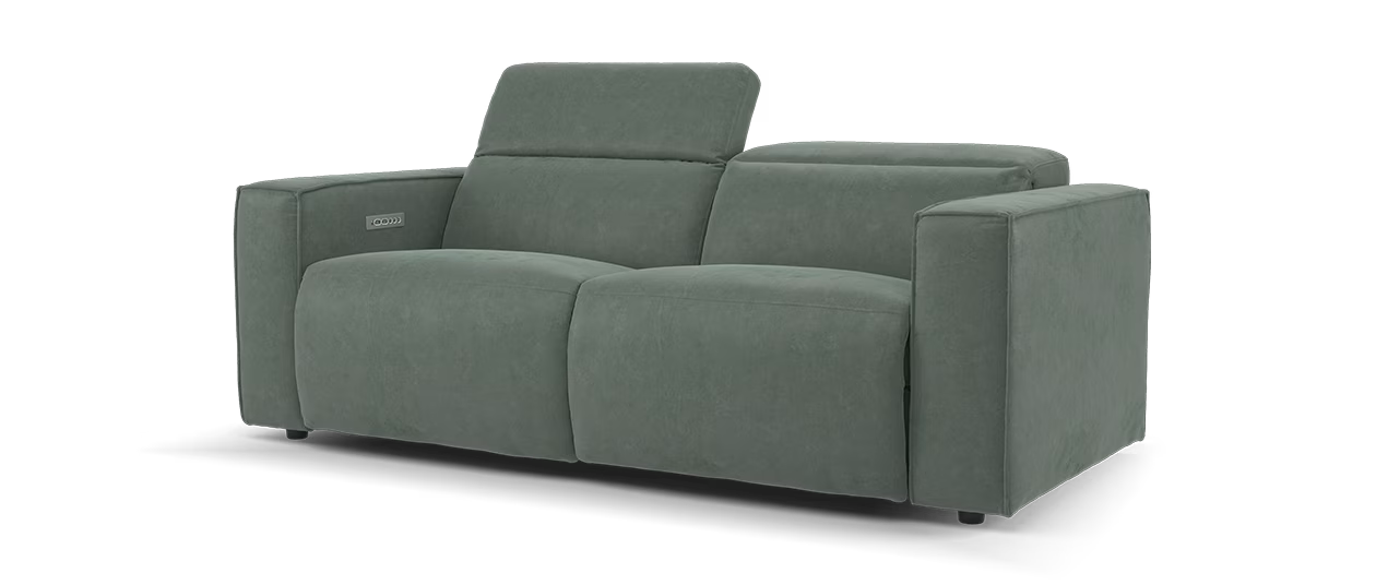 Sofology The Horizon Fabric 2.5 Seater Power Recliner/Headrest in Lifestyle Flecked Mineral Green
