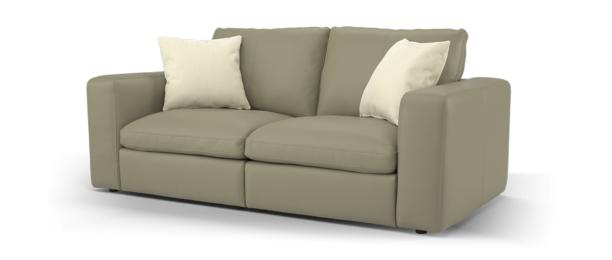 Sofology Retreat 2 Seater in Trusty Matt Leather Mushroom Mix